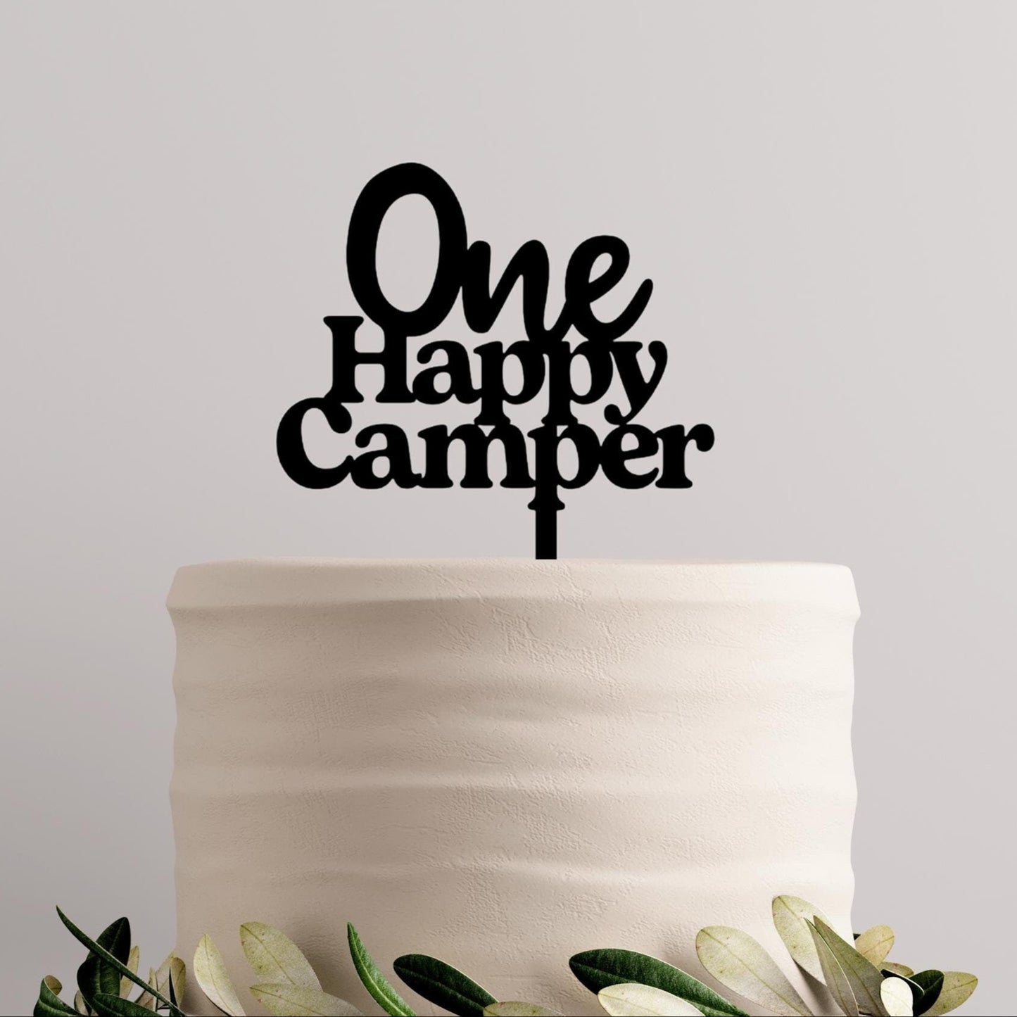 One Happy Camper Acrylic Cake Topper