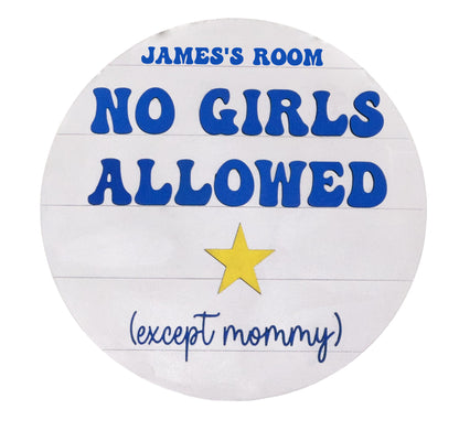 Personalized Boys Only Door Sign - Baby Shower Gift