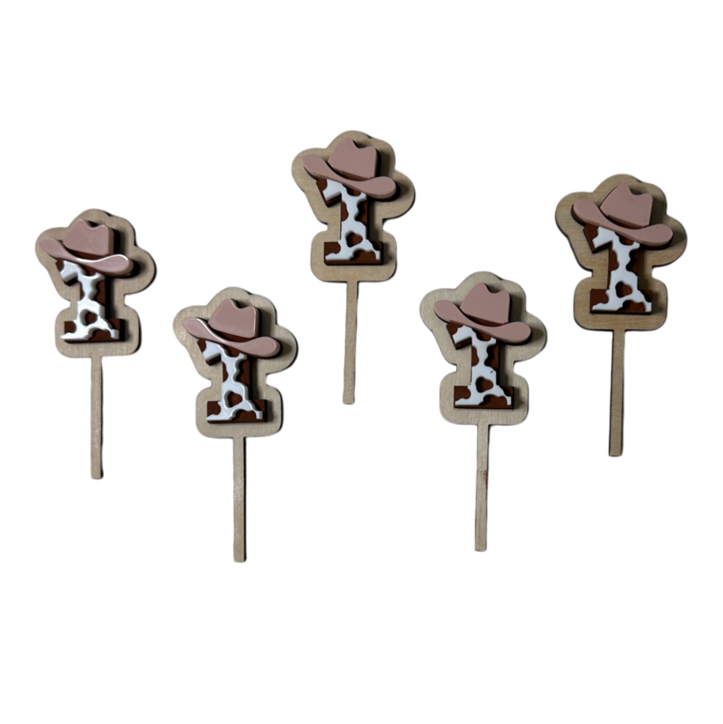 Cowboy Cowgirl Cake Toppers Wood & Acrylic