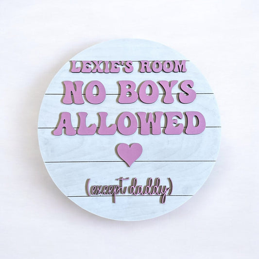 Personalized Girls Only Door Sign - Baby Shower Gift