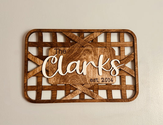 Personalized Rustic Tobacco Basket Decor