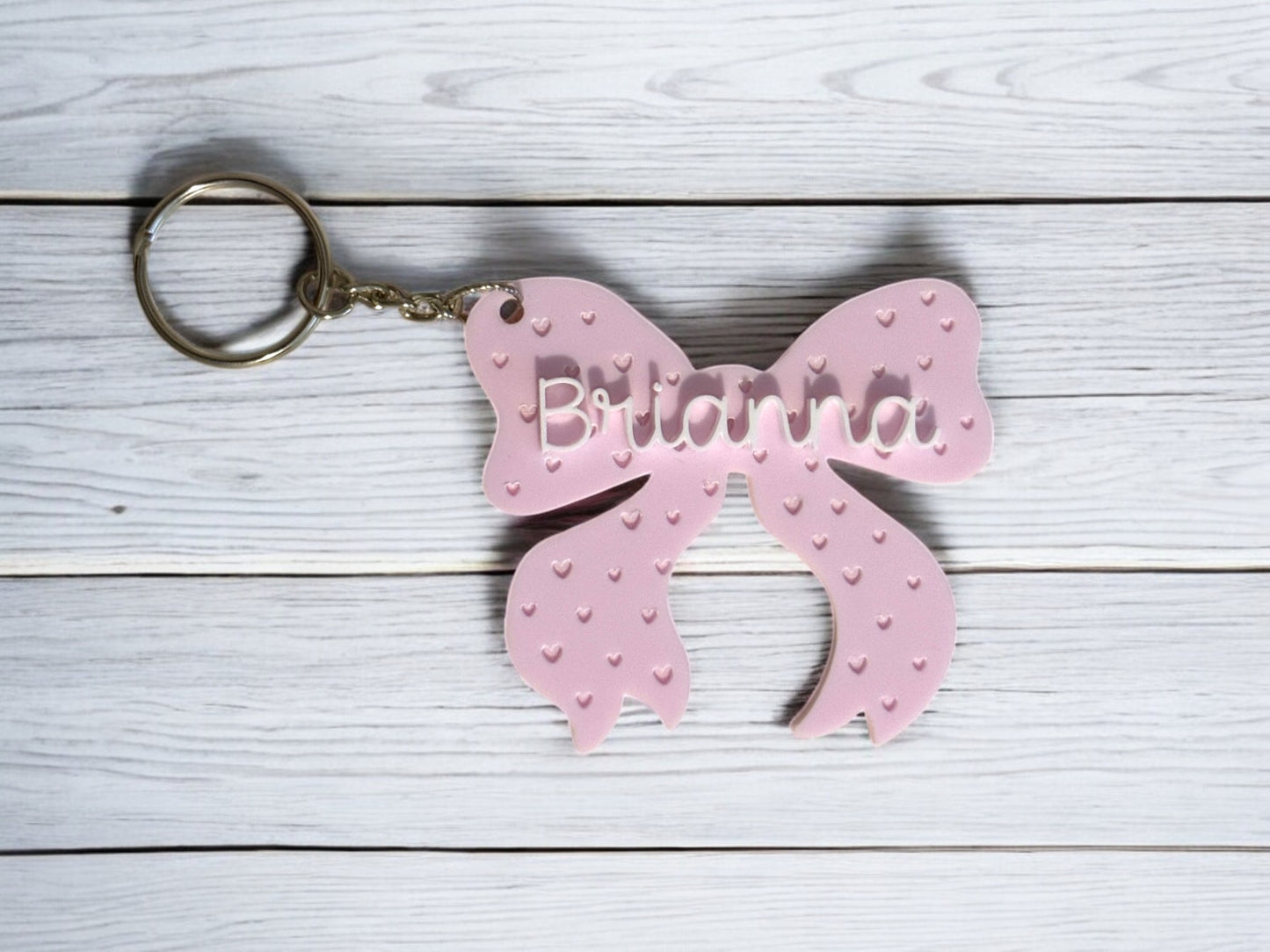 Personalized Acrylic Bow Keychain