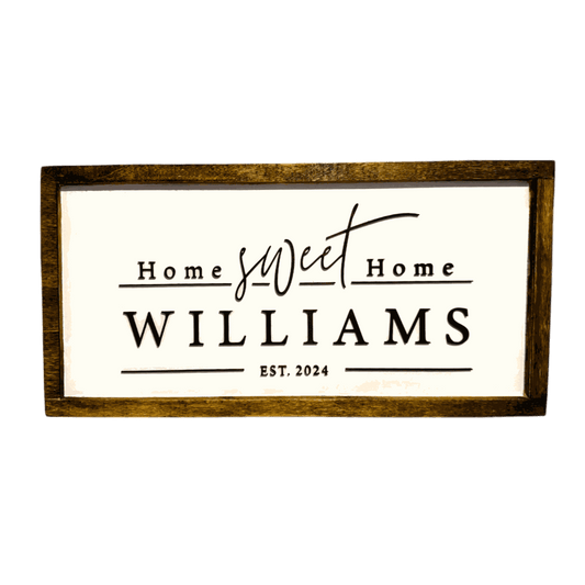 Personalized Home Sweet Home Wood Sign