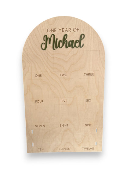 Personalized First Year Baby Milestone Photo Board