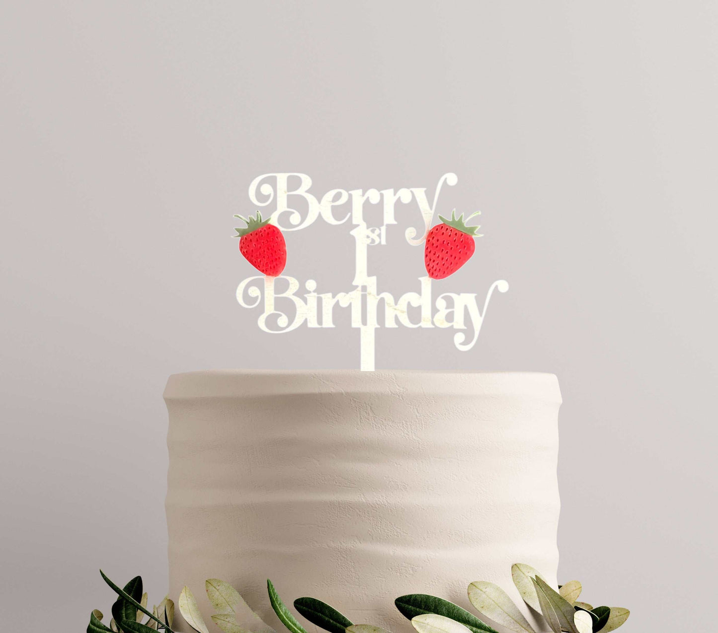 Berry First Birthday Cake Topper