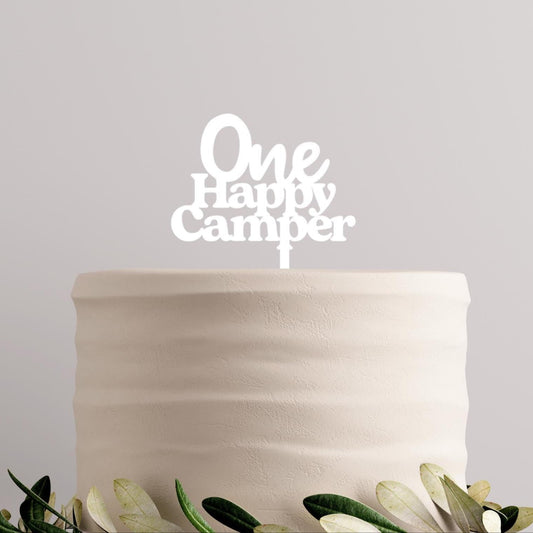 One Happy Camper Acrylic Cake Topper