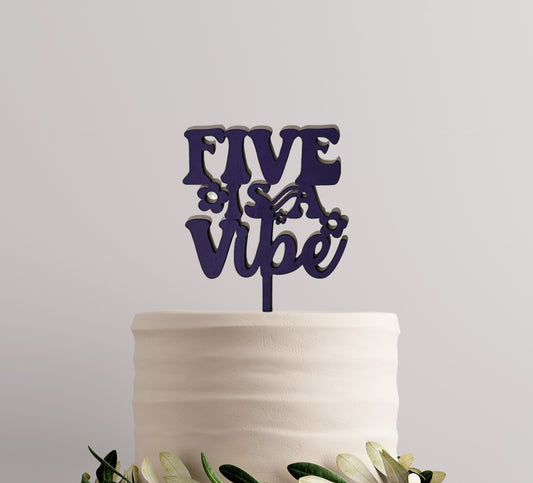 Five is a Vibe Acrylic Cake Topper