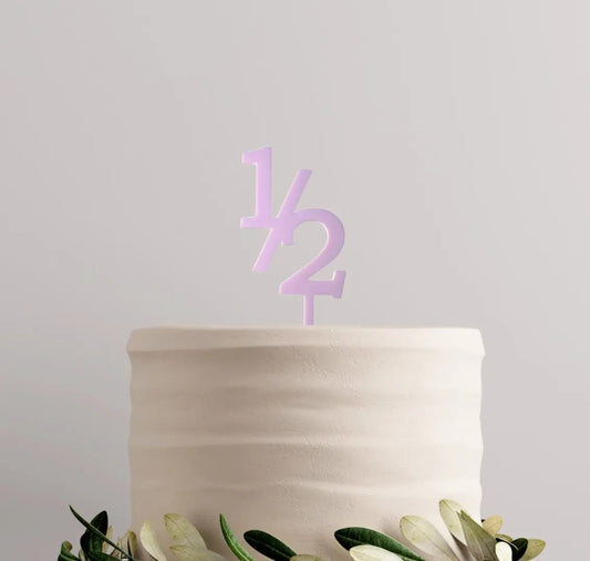 Acrylic 1/2 Birthday Cake Topper