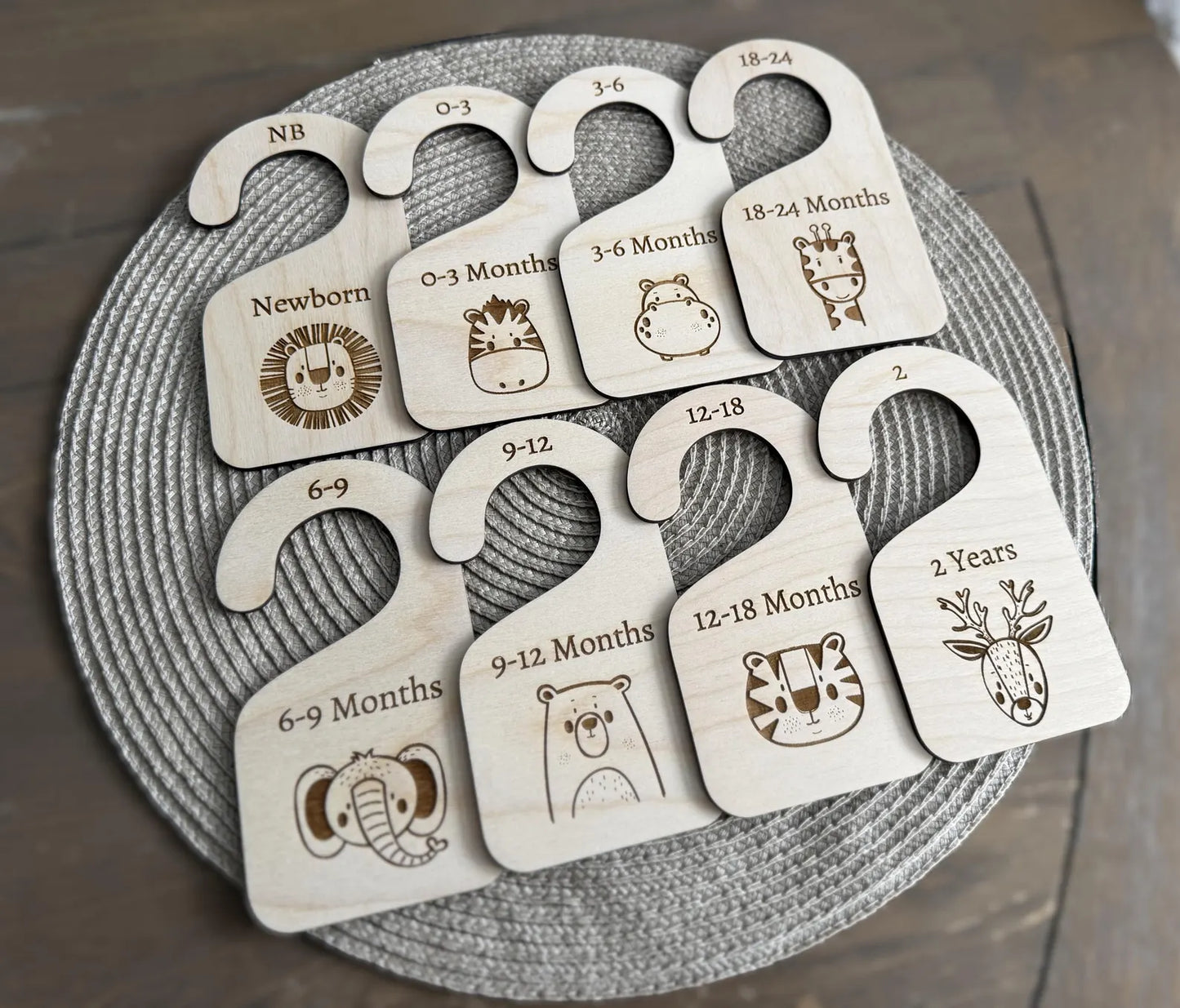 8 Pack Baby Closet Dividers with Safari Animals