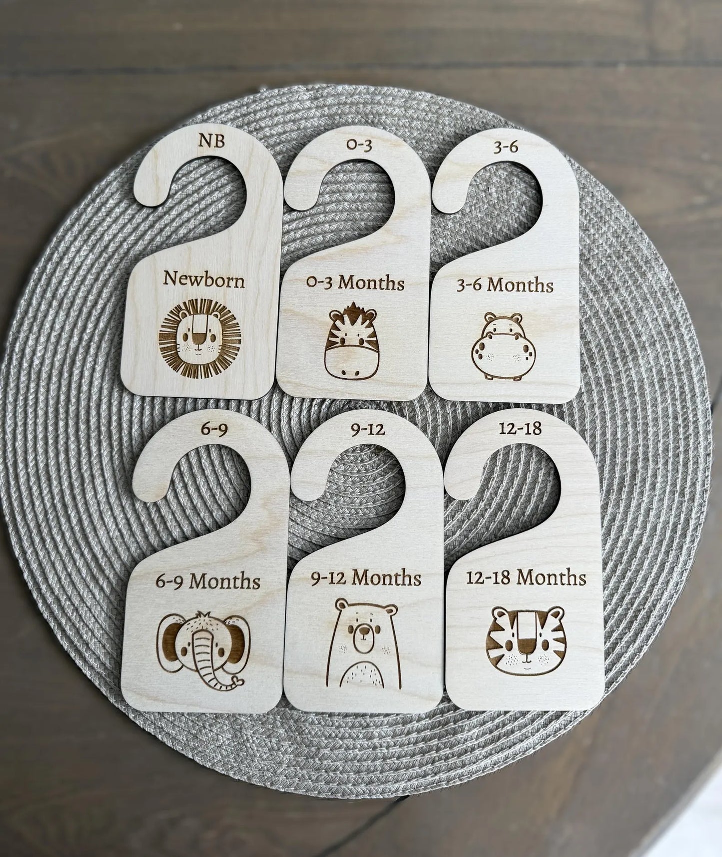 8 Pack Baby Closet Dividers with Safari Animals