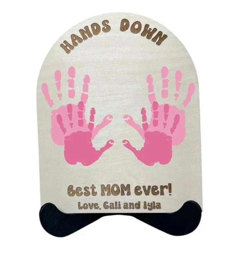 Personalized Handprint Sign for Mom, Dad, Grandparents