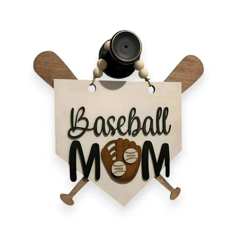 Personalized Baseball Mom Door Sign