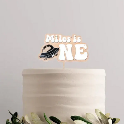 Personalized UFO Cake Topper