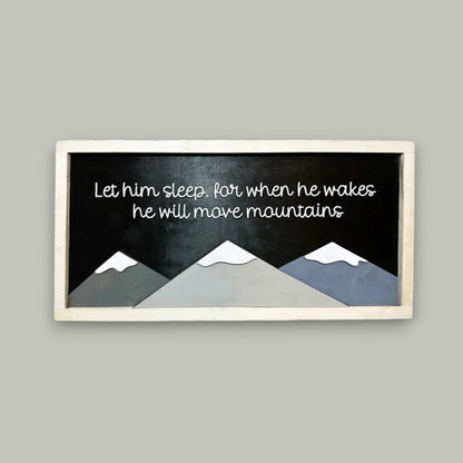 Wooden Let Them Sleep Mountains Nursery Sign - Baby Shower Gift