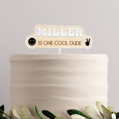 Personalized One Rad Dude Cake Topper - 1st Birthday Party