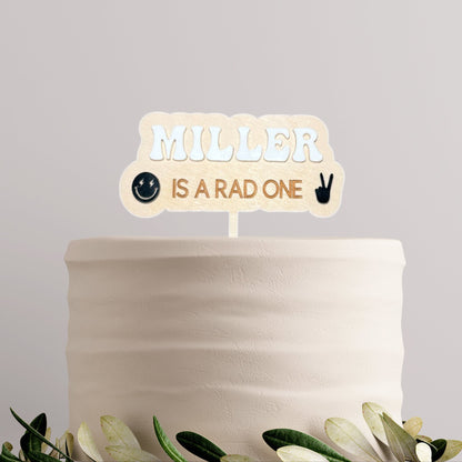 Personalized One Rad Dude Cake Topper - 1st Birthday Party