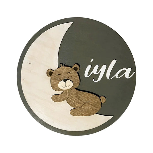 Personalized Baby Bear Nursery Sign